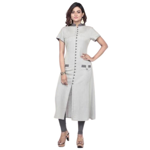 Shrink Resistance Ladies Cotton A Line Kurti