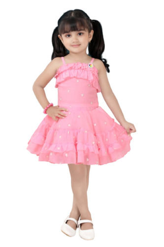 Pink Color  Girls Frocks Application: Industrial