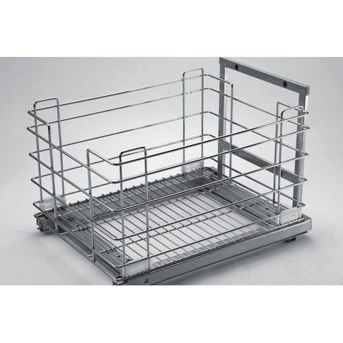 Silver Stainless Steel Kitchen Trolly, Packaging Type: Box