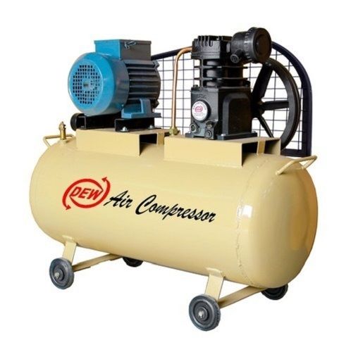 Air Compressor - Iron Material, Standard Size, Yellow Color | High Efficiency, Corrosion and Rust Resistant, Floor Mounted, Oil-less Lubrication, Easy to Use, Heavy-Duty, Energy Efficient