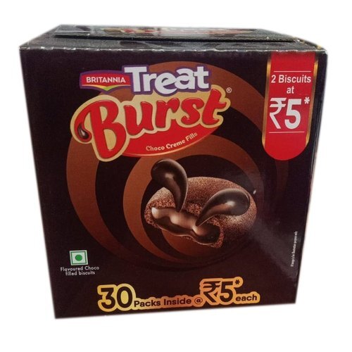 Britannia Chocolate Biscuits - Eggless Vegetarian Cookie, 4g Fat Content, Round Shape, Brown Color, Semi-Hard Texture, Gluten Free, Low-Fat, Sweet Flavor