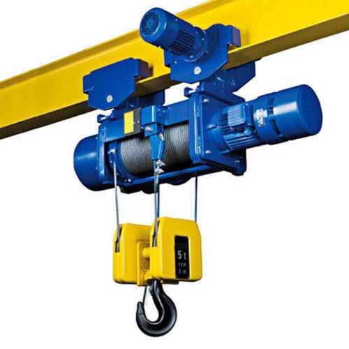 Electric Wire Rope Hoist, Cast Iron Body, 5 Ton Capacity, 320-340 Voltage