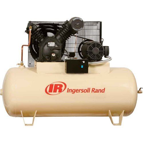 Heavy Duty Tank Mounted Double Stage Cream And Black Air Compressor Weight: 50-100  Kilograms (Kg)