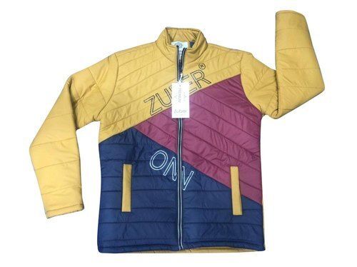 Yellow High Quality 100% Polyester Full Sleeves Winter Wear Boys Jackets