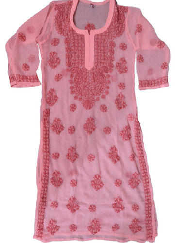 Ladies Pink Georgette Kurti