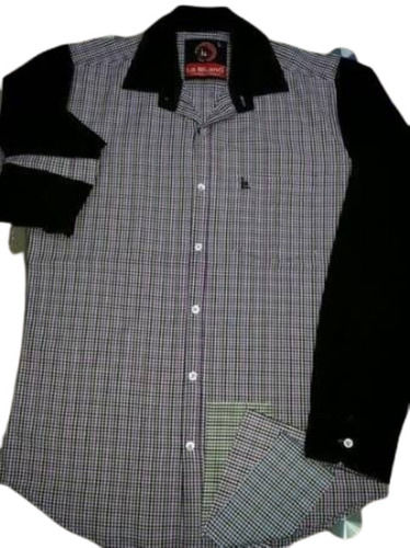 Multi Color Full Sleeved And Checked Print Nylon Material Formal Shirt For Men