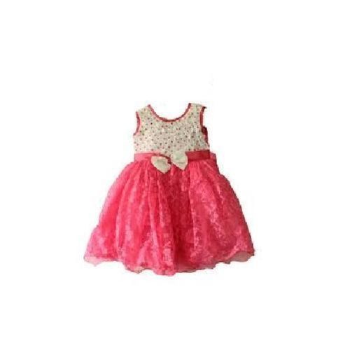 Pink colored kids stylish frock