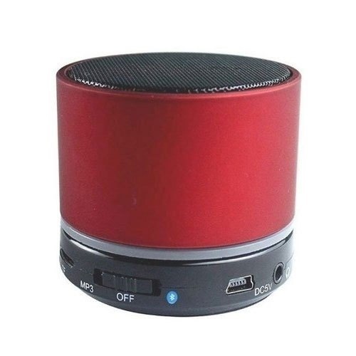 Black Red Round Portable Wireless Bluetooth Speaker