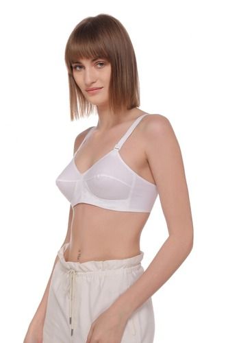 Plain Sona Moving Cotton Strap Full Cup Plus Size Non Wired Bra at