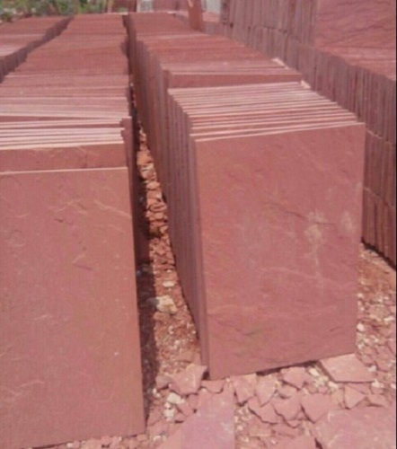 Floor Mounted Rectangular Waterproof Slip Resistant Agra Red Sandstone For Flooring