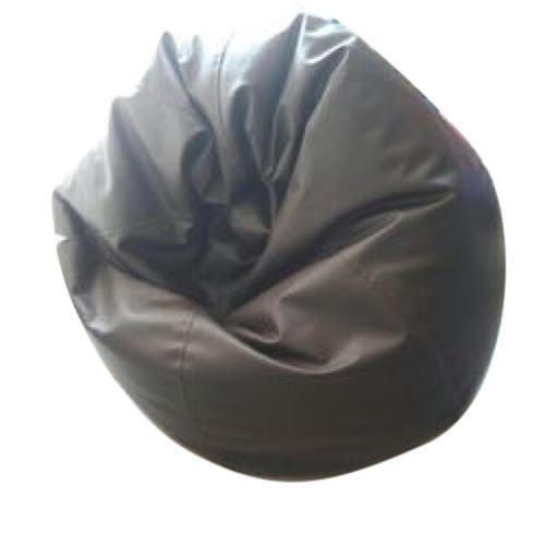 Grey Leather Round Shape Bean Bag Chairs