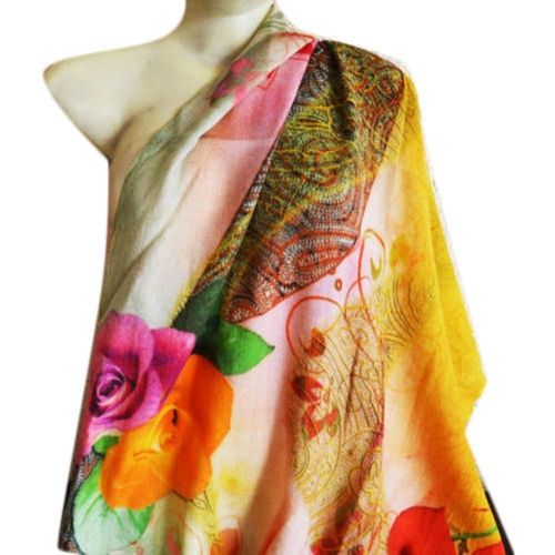 Multi Color Digitally Printed Shawl