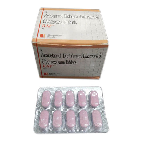 Raf Diclofenac Potassium, Paracetamol And Chlorzoxazone Tablet, 10X10 Blisters Pack Application: Industrial