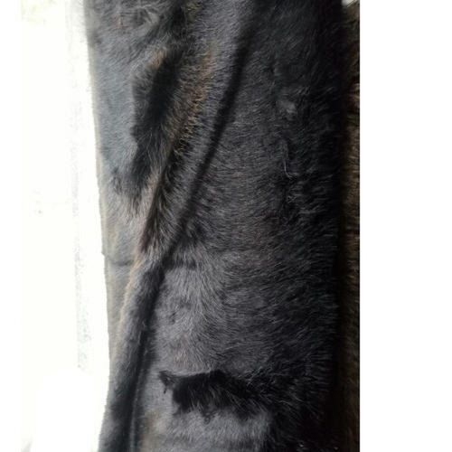 Black Color Faux Fur Fabric 498 
