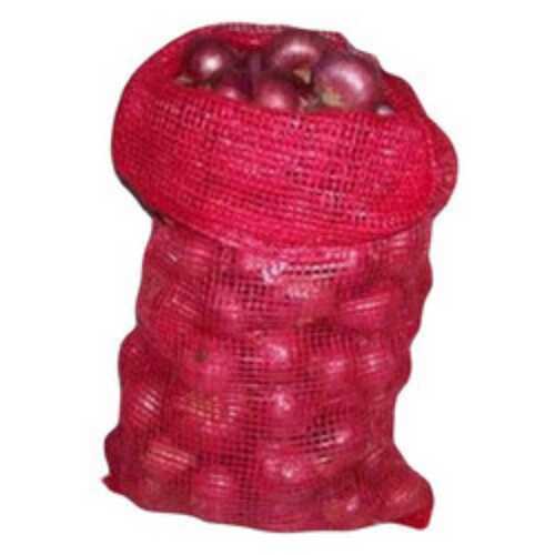 Leno Bags For Vegetable Packaging, Maroon Color And Plastic Material