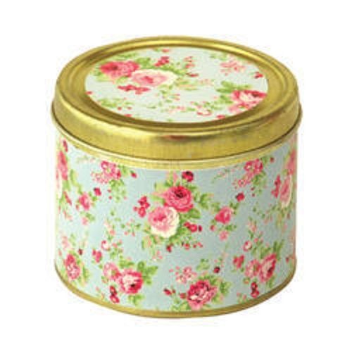 Long Lasting Durable Round Shape Offset Printed Cookie Tin Containers Dimension(L*W*H): L 8.8 X W 3.2 X H 1.5  Centimeter (Cm)