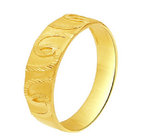 Men's Eternal 18k Golden Plated Round Smooth Wedding Ring - Temu