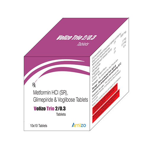 Volizo Trio Metformin HCL, Glimepiride And Voglibose Anti Diabetic Tablet