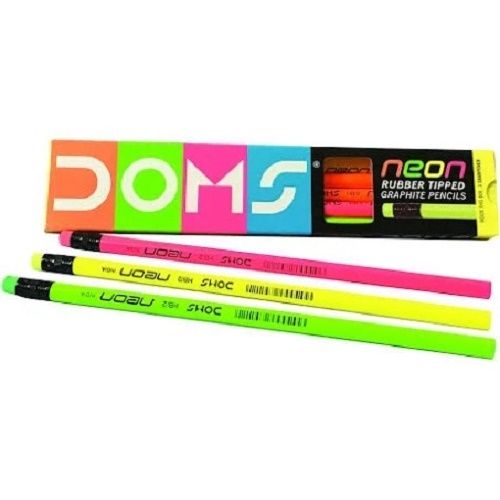 Neon 7 Inch 10 Pieces Ultimate Dark Graphite Lead Rubber Tipped Pencils 