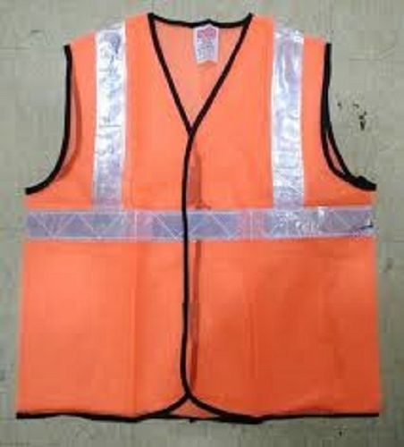 Male Orange Polyester Safety Jacket, Size: Medium