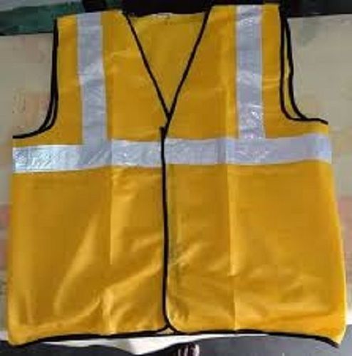 Male Yellow Polyester Safety Jacket, Size: Medium