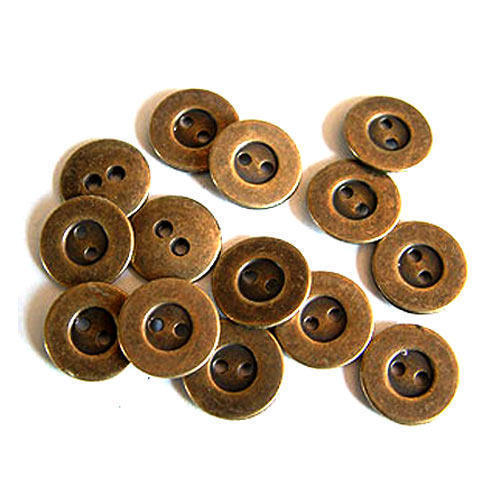 Brass Button - Round Shape, Dark Brown Color | Non-breakable, Long Lasting, Fadeless Finish, Attractive Look