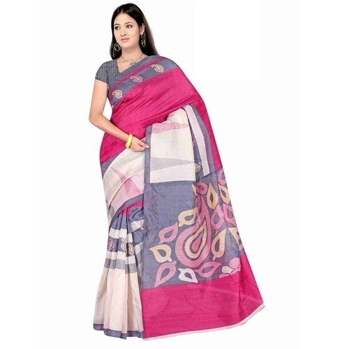 Multi Pure Bhagalpuri Silk Saree For Casual Wear