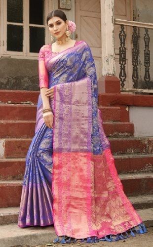 Traditional Kanchipuram Pattern With Heavy Weaving Silk Saree