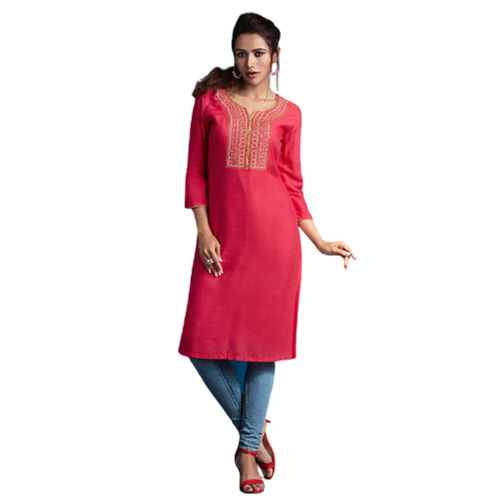 Pink Color Designer Kurti