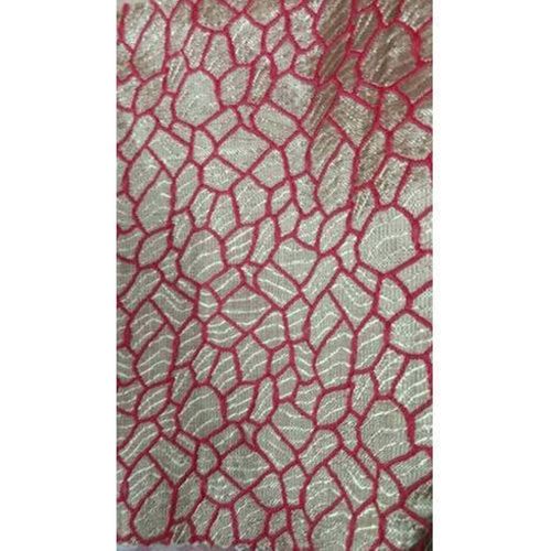 Red Color Stone Brocade Fabric