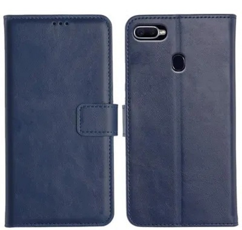 Scratch Resistant And Lightweight Plain Synthetic Leather Mobile Flip Cover - Synthetic Leather, Blue, Flip Design | Scratch-Proof, Dust-Resistant, Unique Design