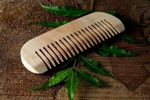 Wide And Fine Teeth Easy To Clean Biodegradable Eco Friendly Neem Hair Comb