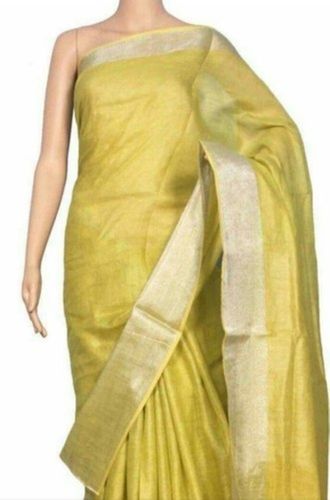 Grey Linen Saree For Women