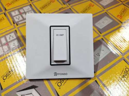 20 Ampere Modular Switch For Home, Office And Hotel - ABS, Polycarbonate, Available In Many Sizes, White Color | Mechanical Life: 1 Year, Rectangular and Square Shapes
