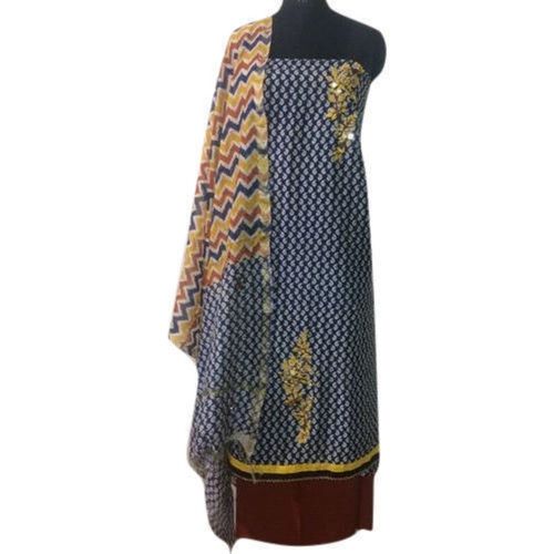 Regular Wear Printed Cotton Unstitched Ladies Suit