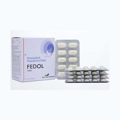 Fedol Nimesulide And Paracetamol Painkiller Tablet, 5x10 Blister Pack