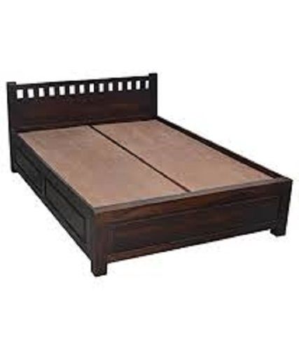 Foldable Beautiful Designed Solid Dark Brown Wooden Bed