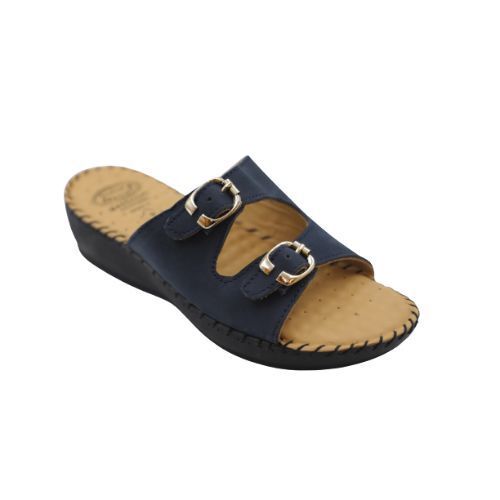 Extra Soft Medicated Ladies Leather Sandal Drl 01 / Blue 37