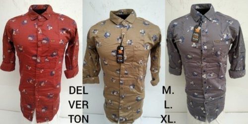 Cotton printed shirts, for Regular Wear, Size : L, M, XL