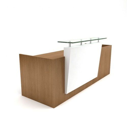 Crafted Rack Design Easy Cleaning Strong Wooden Material Reception Desk