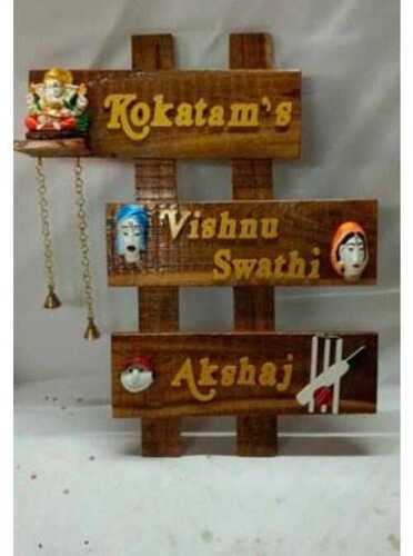 Rectangular Shape Excellent Strength Fancy Wooden Nameplate And Artistic Name Plate