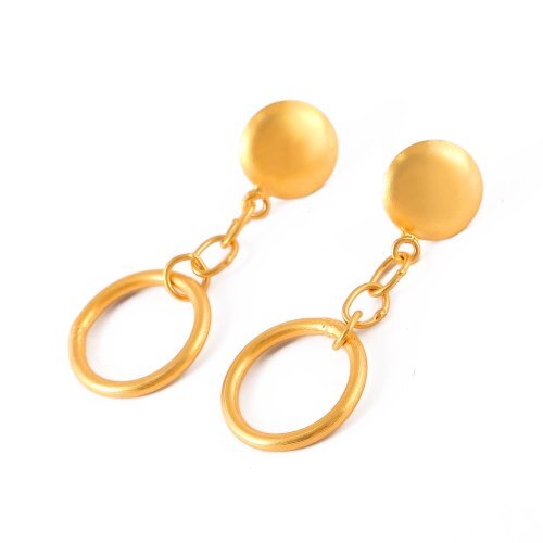 Gold Boho Earrings for WomenGold Plated EarringsEthnic Gold Brass Hoop  Earring  Shineers
