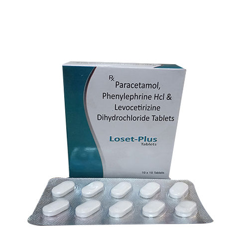 Silver Loset-Plus Paracetamol, Phenylephrine Hcl, Levocetirizine Dihydrochloride Tablets