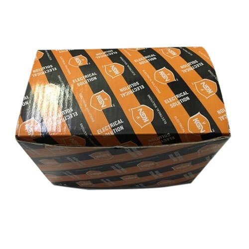 Printed Corrugated Boxes - Standard Size, Orange and Black Color | Lightweight, Moisture Resistant, Eco-Friendly, Biodegradable, Disposable, Glossy Finish