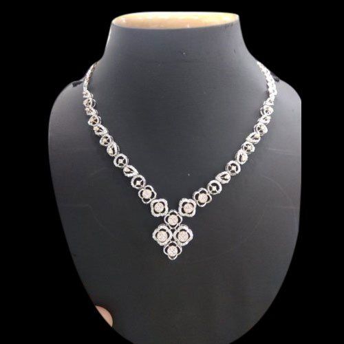 24 Inch. Natural Round Black Diamond Faceted Beads Necklace