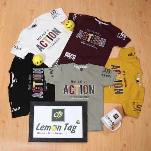 Skin Friendly and Lightweight Cotton Kids T-Shirt - Premium Quality Multi Color Anti-UV Breathable Non-Toxic Quick Dry Easy To Wear Comfortable
