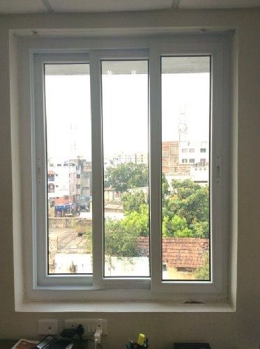 White Interior Upvc Sliding Window, Glass Thickness: 5Mm Application: Mosquito Protection