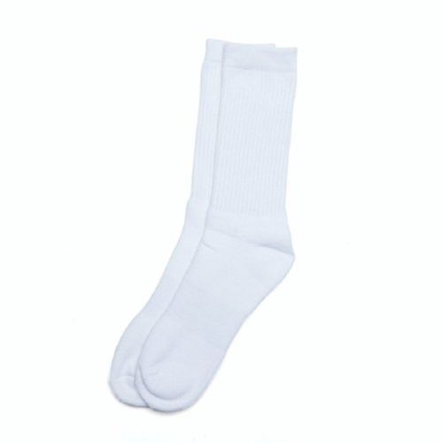 White Color Cotton Socks Body Material: Plastic