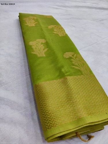 Light Green Color Jacquard Work Ladies Banarasi Silk Saree For Party Wear