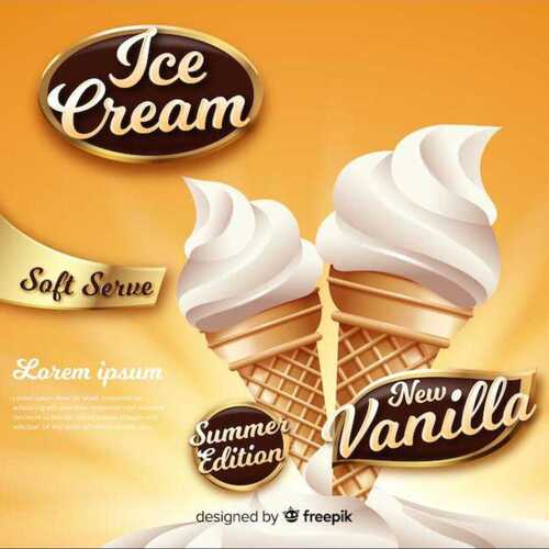 No Artificial Colors Delicious Taste Vanilla Ice Cream With No Preservatives